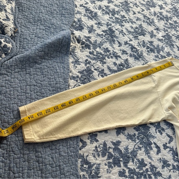 Day Breeze Shirt Vintage Butter Yellow Cat Design Embroidery Cotton Size L - Picture 9 of 9